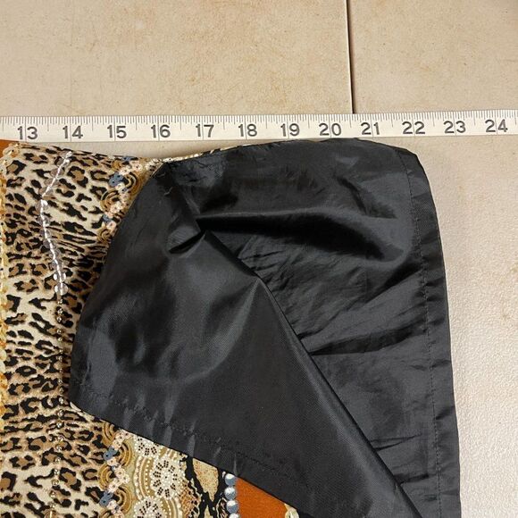 Silk Club Animal Print Sequin Pencil Skirt 4 - Picture 8 of 10